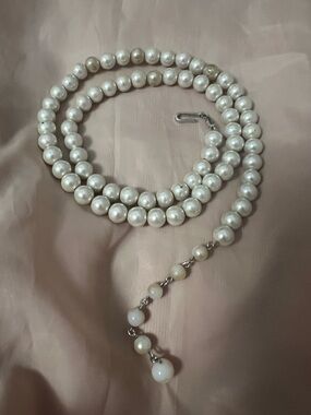 Vintage Trifari Faux Pearl Necklace Signed
